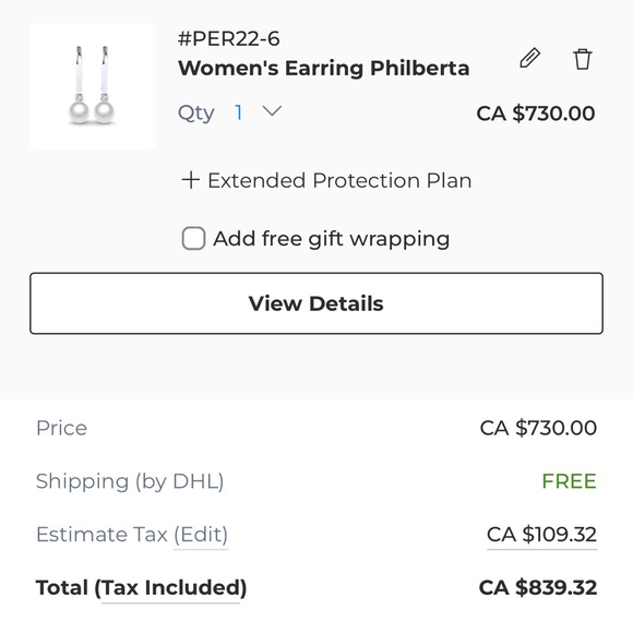 14k white gold Philberta earrings - Picture 6 of 6